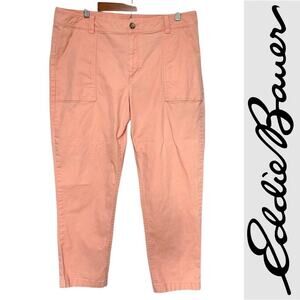 Eddie Bauer Utility Straight Leg Jean High Rise Pastel Cropped Pants Sz: 16